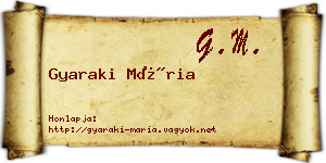 Gyaraki Mária névjegykártya